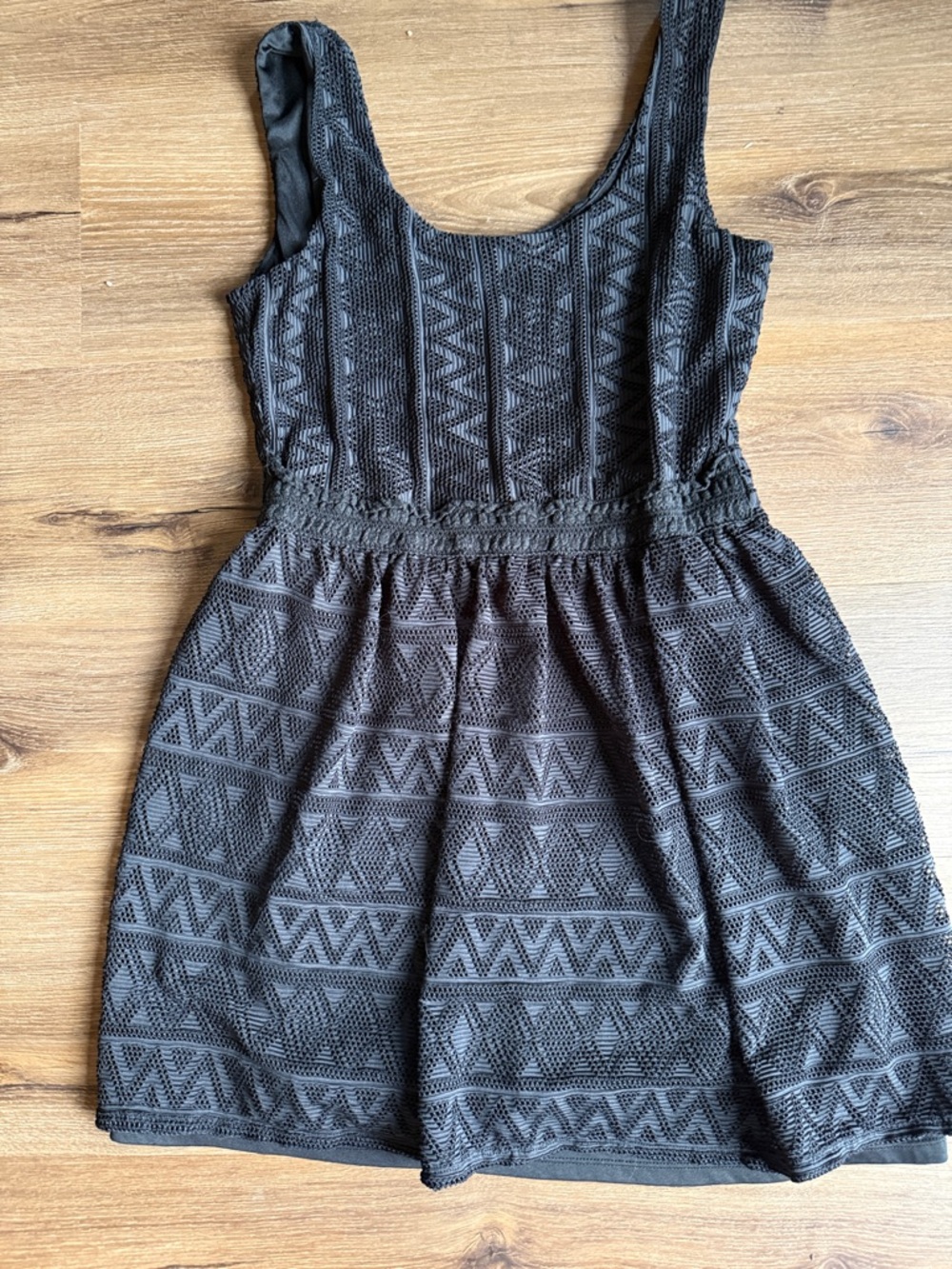 Love Reign Black Textured Lace Fit & Flare Dress